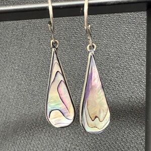 Silver and abalone teardrop Earrings